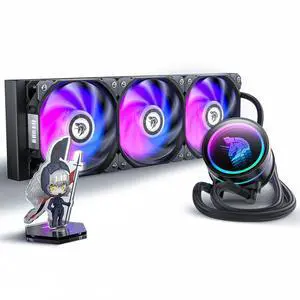 ARGB All-in-One AIO CPU Liquid Cooler, Wandering Knight 360mm Water Cooling System with Dual High-Performance Pump and 3×120mm PWM Fans, Compatible with Intel & AMD CPUs (Black)