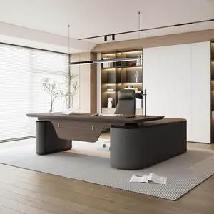 94.5 Inch Large Executive Office Desk with File Cabinet, Sit & Stand L Shaped Executive Desk, Adjustable Luxury Office Desks for Boss, Business Owners, Managers and Supervisors Return Left