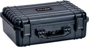 All Weather Portable IP67 Waterproof Protective Case, Hard Camera Case with customizable foam, Perfectly Protection of Camera, Drones,Pistols,Lens,Equipments,Black,18.5 x14.06x6.93inches