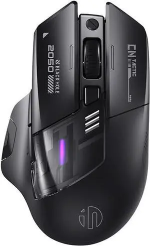 INPHIC A9 Explorer Wireless Mouse for Laptop, 2.4G/Bluetooth 5.0, RGB Lighting, 2400 DPI, Visible Battery, Type-C Charging