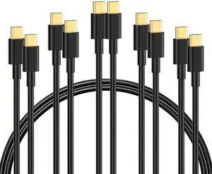 USB C to USB C Cable 5FT (5 Pack), Type C Fast Charging Cord, 20V/3A 60W(MAX) Charger Compatible with Samsung S23/S22/S21/S20, Note 20/10, iPad Pro 12.9/11 Air/Mini, MacBook Pro/Air, PS5 Controller