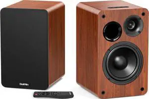 Bluetooth Bookshelf Speakers for Record Player, Powered Studio Monitor Speaker with 5.2 Inch Woofer, Horn Tweeter and Optical RCA Inputs, Subwoofer Line Out for Turnable
