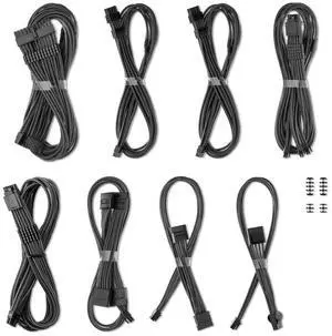 CableMod C-Series Pro ModMesh Sleeved 12V-2x6 12VHPWR Dual StealthSense Cable Kit for Corsair Type 4 RM Black Label/RMi/RMX (Carbon)
