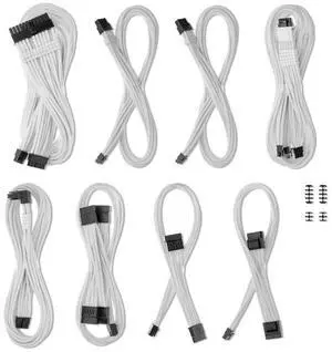 CableMod C-Series Pro ModMesh Sleeved 12V-2x6 12VHPWR Dual StealthSense Cable Kit for Corsair Type 5 RMX Shift (White)