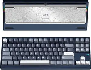 WOB CRUSH80 RGB Gaming Keyboard Reboot CNC Aluminum 5-Second Quick-Release BT/2.4GHz/Wired Connectivity 7500mAh battery Mechanical Keyboard with Superior Acoustics for PC/MAC/iOS/Android, Navy Blue WOB CRUSH80 RGB Gaming Keyboard Reboot CNC Aluminum 5-Second Quick-Release BT/2.4GHz/Wired Connectivity 7500mAh battery Mechanical Keyboard with Superior Acoustics for PC/MAC/iOS/Android, Navy Blue
