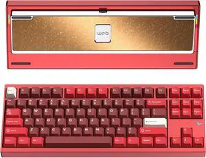 WOB CRUSH80 RGB Gaming Keyboard Reboot CNC Aluminum 5-Second Quick-Release BT/2.4GHz/Wired  Connectivity 7500mAh battery Mechanical Keyboard with Superior Acoustics for PC/MAC/iOS/Android,  Red