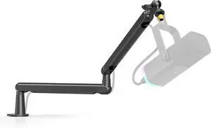 Microphone Boom Arm, Low Profile Adjustable Stick Microphone Arm Stand with Desk Mount Clamp, Screw Adapter, Cable Management, for Podcast Streaming Gaming Studio-BM88