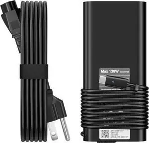 130W Power Supply Cord Replacement for Dell Laptop Charger USB C Type C Slim AC Power Adapter for Dell XPS 15 2in1 9575 Precision 5550 5530 2in1 Latitude 7410 7310 7210 9410 9510 9575 5420 5520 5510