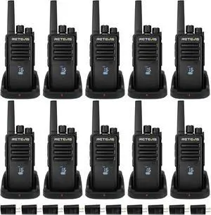 Retevis RT68H Two Way Radio,Walkie Talkies Long Range, Visualization,Shatterproof Hidden Display,VOX Hands Free, Rechargeable Walkie Talkie for Adults with Charging Base,for Factory Warehouse(10 Pack)