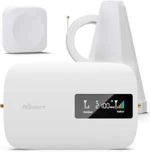 Cell Phone Booster for Home Office | Up to 2500 Sq Ft | Cell Phone Signal Booster Boosts 5G, 4G LTE for All U.S. CarriersVerizon, AT&T, T-Mobile&More | HD Display | App Support | FCC Approved
