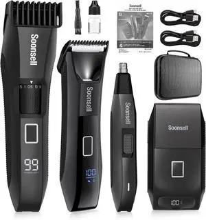 Manscape Beard Trimmer for Men,Ball Shaver,Nose Hair Clippers,Electric Razor,Hair Clippers for Men,4 IN1 Men's Grooming Kit,LED Display,Waterproof,Wet/Dry Trimmer
