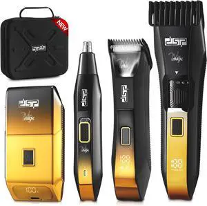 4-in-1 Men's Grooming Kit, Manscape Adjustable Beard Trimmer, Body Trimmer, Nose Hair Trimmer & Foil Shaver, IPX7 Waterproof, LED Display, Cordless for Face & Body, for Home, Gift for Men