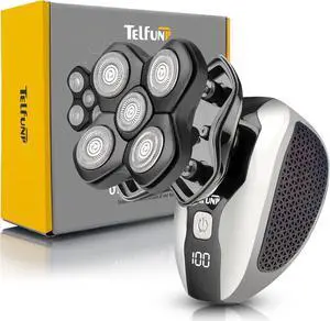 Magnetic Head Shavers for Bald Men, 5-in-1 Electric Razor w/Type-C Fast Charging - LED Display, Wet/Dry Mens Grooming Kit - Easy Use Palm Shaver for a Smooth Bald Shave