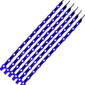 DC 12V Waterproof 1Ft 12 LED Strip Underbody Light with 6 inches Wires for Motor (Blue,Pack of 6)