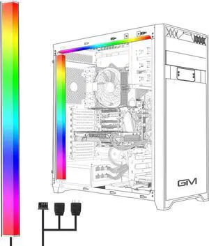 RGB PC Light Strip for Gaming Case, Magnetic Addressable LED PC Strip Kit, 5V ARGB 3Pin Header for Asus Aura, Asrock LED, Gigabyte RGB Fusion, MSI Mystic Light- 0.98ft