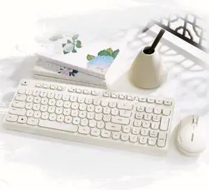 CHERRY 98 Keys Wireless Keyboard and Mouse Set Combo, Silent keystroke Quiet Typing with Thin Design for Work or Home Office (White) CHERRY 98 Keys Wireless Keyboard and Mouse Set Combo, Silent keystroke Quiet Typing with Thin Design for Work or Home Office (White)