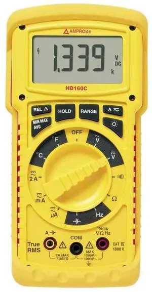 Amprobe HD160C Heavy Duty TRMS Multimeter with Temperature Black
