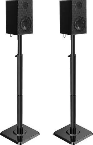 Dream Speaker Stands Height Adjustable for Satellite & Small Bookshelf Speakers, Set of 2 Floor Stand Mount for Bose Polk JBL Sony Yamaha and Others - 11LBS Capacity MD5402