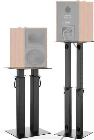Universal Speaker Stand Pair Double Tubes Heavy Duty Bookshelf Speaker Stands Support 110lbs Adjustable Floor Speaker Stand with Non-Slip EVA for Home Theater