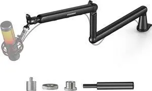 Microphone Arm, AK-55 Desk Low Profile Adjustable Mic Boom Arm Stand,Suitable For Blue Yeti,Snowball iCE, HyperX QuadCast,SoloCast,Elgato Wave,Etc