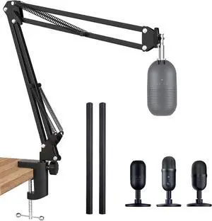 Seiren V3 Mini Boom Arm - Mic Arm for Razer Mini, Seiren V2, Seiren X and Most Microphone, Adjustable Boom Scissor Arm Stand with 3/8" to 5/8" Adapter