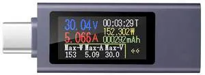 USB C Power Meter Testers,USB-C Tester Color Screen,Digital Multimeter,Voltage Current Tester USB Battery Checker USB Voltage Current Voltmeter USB Mobile Testers USB Power Tester