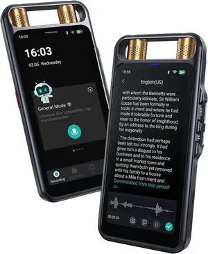 AI Voice Recorder with Playback, Digital Voice Recorder with Transcription to Text, Summary, Translation, Full Touchscreen Recorder Device for Meetings, Lectures, Interviews with 64GB Card