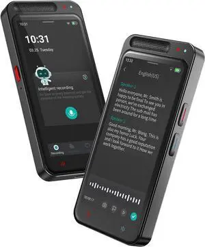 AI Voice Recorder with Playback, Digital Voice Recorder with AI Transcription, Summary, Translation, Full Touch Screen Recorder with 64GB, Audio Recorder Device for Meetings, Lectures, Interviews
