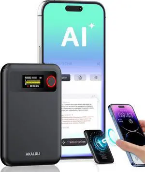 AI Voice Recorder with Transcribe Summarize: Note Voice Recorder with APP Control, 30H Continuous Recording, 64GB Memory Support 100+ Languages, AI Recorder for Calls, Lectures, Meetings,Midnight