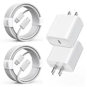 Long Charger for iPhone 16e Charge Fast Charging, 20W USB C PD Wall Adapter 2-Pack 6FT Type C to C i Phone 15 Charging Woven Cable Cord for iPhone 16/16e/16 Pro/15/15 Plus/15 Pro Max,iPad Pro/Air/Mini