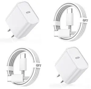 iPhone 16 15 Fast Charging,2Pack USB C Wall Charger Block Quick PD Adapter with 6Foot USB C to C Charger Cord Fast Charging for iPhone 16/16 ProMax/15 Plus/15 Pro, iPad 10/Mini 6/Air 4/5/Pro 12.9/11