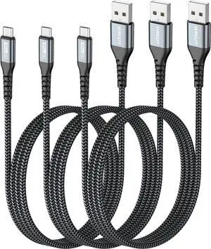 Micro USB Cable 3FT [3Pack], 18W USB to Micro USB Cable Fast Charging USB 2.0 Data Sync Nylon Braided for Samsung Galaxy S7 Edge S6, Power Bank, Android Phone, PS4