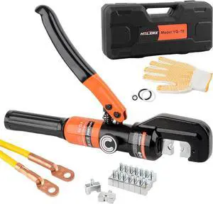 Hydraulic Crimping Tool and Wire Crimping Tool Kit, Range 12AWG-2/0AWG, 9 Pairs Of Dies For Cable Tool, Wire Rope Electrical Terminal and Battery Cable Crimper (YQ/70C)