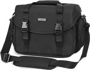 Camera Bag Case Shoulder Messenger Bag with Tripod Holder Compatible for Nikon, Canon, Sony, DSLR SLR Mirrorless CamerasWaterproof (Black, Small)