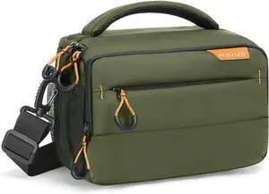 Small Camera Bag for Photographers,Compact Camera Shoulder Bags for DSLR/SLR/Mirrorless Cameras,Waterproof Crossbody Padded Photography Bag with Rain Cover for Canon/Nikon/Sony, Army Green