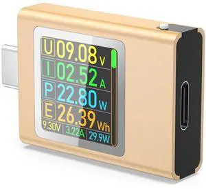 USB C Power Meter Testers, PD3.1 Digital Multimeter, USB C Voltage Current Voltmeter Amp Volt Ammeter Detector USB C Cable Charger Indicator DC4.5-50V/0-12A,PD2.0/PD3.0/PPS/QC2.0/QC3.0/FCP