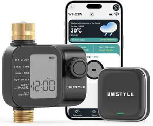 [2026 Upgrade] WiFi Sprinkler Timer with Brass Inlets & Outlets, Water Timer for Garden Hose, Alexa & Google Voice Compatible Hose Timers, IP55 Waterproof Manual Irrigation Timers