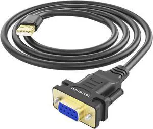 12FT USB to RS232 Adapter with FT232RL Chipset, USB 2.0 Female Serial Cable Compatible with Windows 11,10, 8, 7, Vista, XP, 2000, Linux and Mac OS