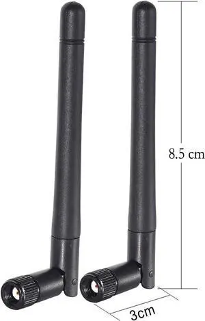 Dual Band WiFi 2.4GHz 5GHz 5.8GHz 3dBi MIMO RP-SMA Male Bluetooth Antenna (2-Pack) for PC Computer WiFi Router Wireless Network Card USB Adapter Security IP Camera Video Surveillance Monitor