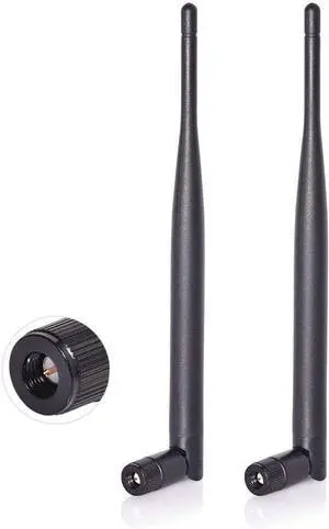 Dual Band WiFi 2.4GHz 5GHz 5.8GHz 6dBi SMA Male Antenna (2-Pack) for Wireless Vedio Security IP Camera Recorder Surveillance Recorder Truck Trailer Rear View Backup Camera Reversing Monitor