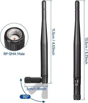 Dual Band WiFi 2.4GHz 5GHz 5.8GHz Replacement Antenna for Furrion Back Up RV Rear View Backup Camera Truck Tractor Trailer Pickup SUV Vehicle Trail Reverse Monitor Camera Mimo Antennas (2 Pack)
