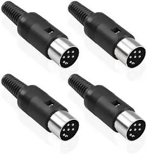 DIN 6-Pin Male Plug Connector, 4 Pack DIN 6 Pin Plug MIDI Cable Adapter Socket Solder Terminals Connector for Microphone Amplifiers DIN 6-Pin Male Plug Connector, 4 Pack DIN 6 Pin Plug MIDI Cable Adapter Socket Solder Terminals Connector for Microphone Amplifiers