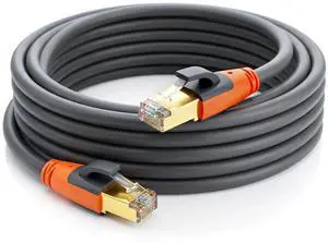 Cat 8 Ethernet Cable 100ft, High Speed LAN Cables 40Gbps 2000MHz Shielded, Heavy Duty 26AWG Outdoor Indoor Cat8 RJ45 Internet Cord Compatible with Gaming PC PS5 Xbox Router Modem Office Industrial Cat 8 Ethernet Cable 100ft, High Speed LAN Cables 40Gbps 2000MHz Shielded, Heavy Duty 26AWG Outdoor Indoor Cat8 RJ45 Internet Cord Compatible with Gaming PC PS5 Xbox Router Modem Office Industrial