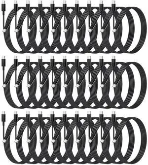 30-Pack USB C to C 48W Charger Cable - Bulk USB-C to Type C Multipack White Fast Charging Cords, 3.3ft - Black 30-Pack USB C to C 48W Charger Cable - Bulk USB-C to Type C Multipack White Fast Charging Cords, 3.3ft - Black