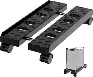Adjustable Mobile CPU Stand, Ventilated Computer Tower Stand with 4 Caster Wheels Fits Most PC Tower, Under Desk CPU Holder PC Floor Cart Computer Riser for Gamers and Students (Large Black) Adjustable Mobile CPU Stand, Ventilated Computer Tower Stand with 4 Caster Wheels Fits Most PC Tower, Under Desk CPU Holder PC Floor Cart Computer Riser for Gamers and Students (Large Black)