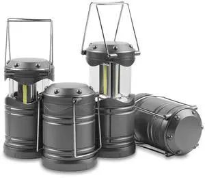 LED Camping Lantern, 4 Pack Battery Powered Flashlight for Power Outages, Portable Collapsible Hanging Light Essential for Home, Outdoor, Emergency Lamp Survival Kit Gear for Hurricane, Gray LED Camping Lantern, 4 Pack Battery Powered Flashlight for Power Outages, Portable Collapsible Hanging Light Essential for Home, Outdoor, Emergency Lamp Survival Kit Gear for Hurricane, Gray