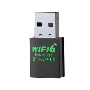 USB WiFi 6 Adapter for PC Desktop & Laptop, 900Mbps Dual Band 2.4/5GHz with Bluetooth 5.3, Nano Size Plug & Play, Windows 11/10 Driver-Free USB WiFi 6 Adapter for PC Desktop & Laptop, 900Mbps Dual Band 2.4/5GHz with Bluetooth 5.3, Nano Size Plug & Play, Windows 11/10 Driver-Free