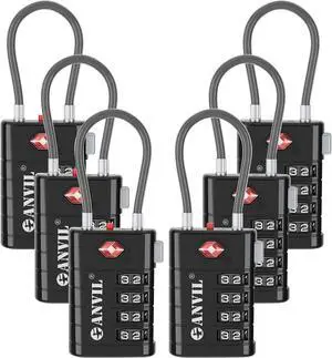 TSA Approved Luggage Locks with Search Alert Indicator, 4-Digit Combination Suitcase Lock, Advanced TSA008 Core Heavy Duty Anti-Theft Travel Lock for Double Zippers, Backpacks TSA Approved Luggage Locks with Search Alert Indicator, 4-Digit Combination Suitcase Lock, Advanced TSA008 Core Heavy Duty Anti-Theft Travel Lock for Double Zippers, Backpacks