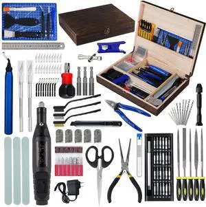 3D Printing Tool Kits for 3D Printer with Wood Toolbox 124Pcs 3D Printing Accessory Includes Deburring Tool,Sanding Pens, Tube Cutter for 3D Print Model Removing, Cleaning, Finishing 3D Printing Tool Kits for 3D Printer with Wood Toolbox 124Pcs 3D Printing Accessory Includes Deburring Tool,Sanding Pens, Tube Cutter for 3D Print Model Removing, Cleaning, Finishing