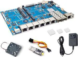 Banana Pi BPI-R4 Pro 8X/4E WiFi 7 Wireless Dual-Band WiFi Router Board OpenWRT, MediaTek MT7988A30K DMIPS SoC - 2X 10GbE SFP&RJ45, 4X 2.5GbE LAN for NAS Smart Home Gateway (Bundle1, 4E) Banana Pi BPI-R4 Pro 8X/4E WiFi 7 Wireless Dual-Band WiFi Router Board OpenWRT, MediaTek MT7988A30K DMIPS SoC - 2X 10GbE SFP&RJ45, 4X 2.5GbE LAN for NAS Smart Home Gateway (Bundle1, 4E)